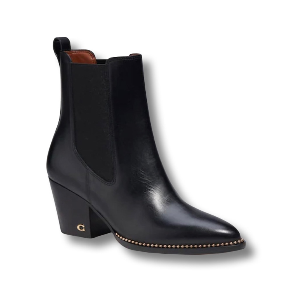 Coach Black Leather Pierce Bootie.  Brand New, Never Worn